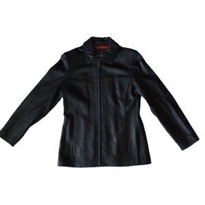 JL Colebrook Genuine Leather Jacket Women’s Black Size S
